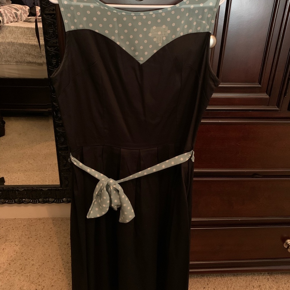 Lindy bop swing dress polka dots L UK14